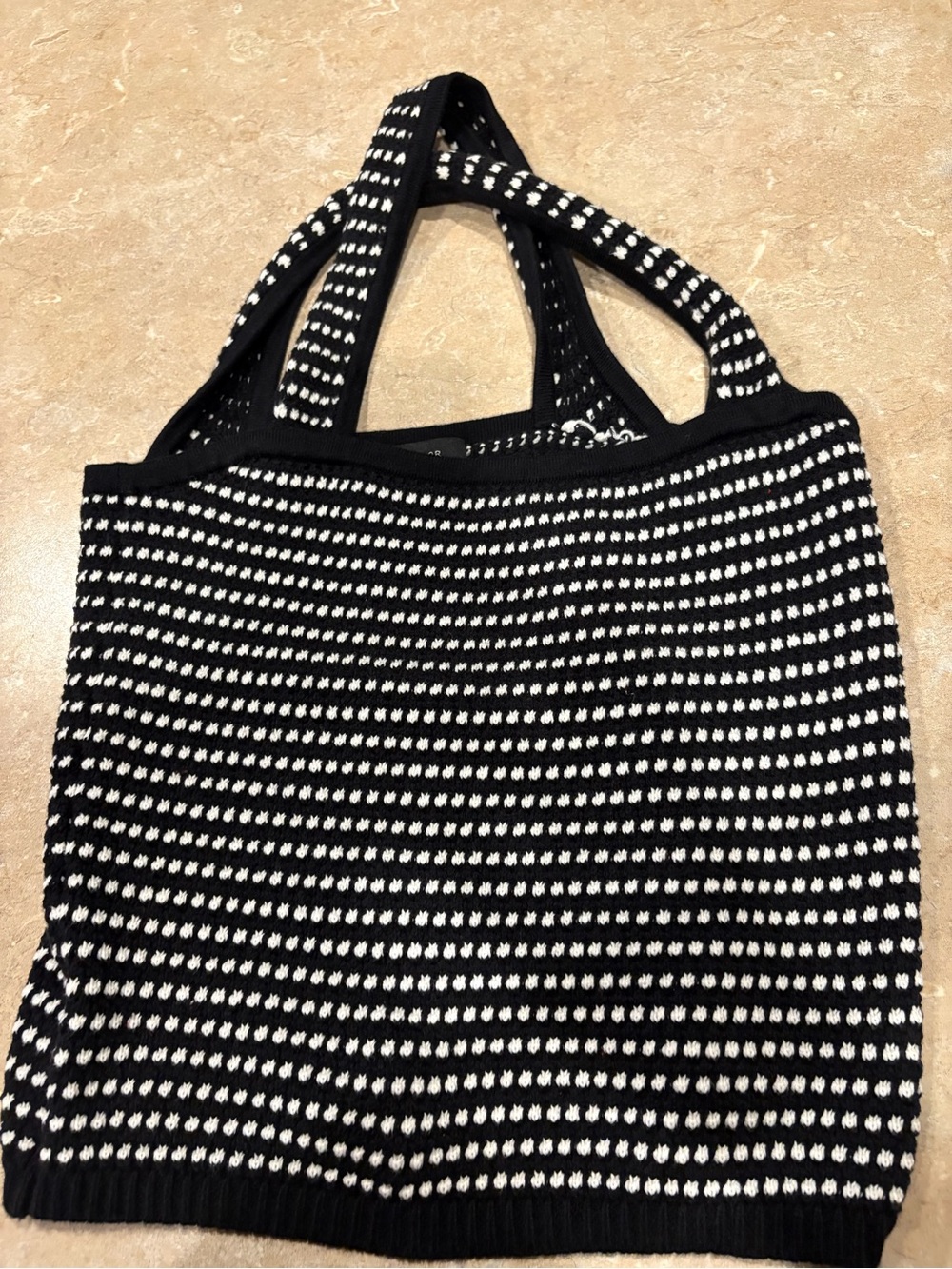 Ann Taylor Black and White Knit Tank Top